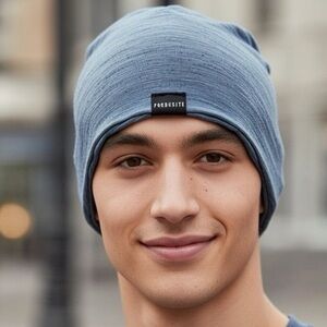 Forbusite Stretchy Thin Blue Beanie Hat